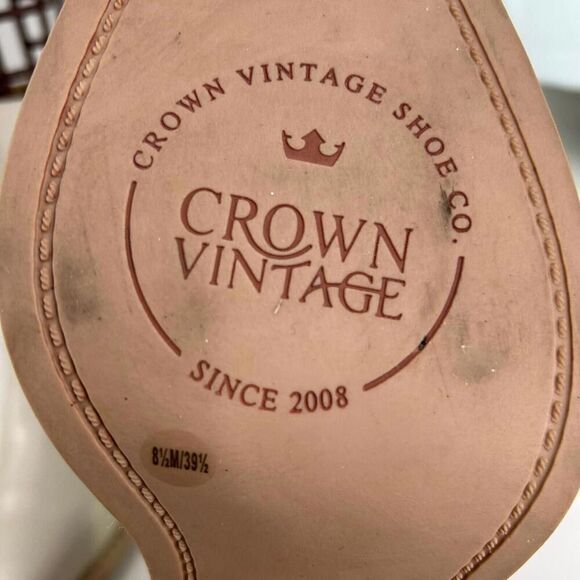 Crown Vintage Pimmy Bootie Women's US 8.5 M Beige Leather Heels Chelsea Boots - Picture 15 of 15